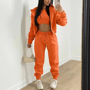 Oem Custom Wholesale Two Piece Zipper Hoodie Women <b>Set</b> 2024 Custom Cotton Jogger <b>Set</b> Customized Women Sweatsuits <b>Set's</b> - Product Image 1