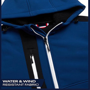 Usine OEM ODM Vestes Softshell Personnalisées de Haute Qualité pour Hommes Denim Vintage Col Montant Imperméable Sans Capuche pour le Devant d'Hiver - Product Image 4