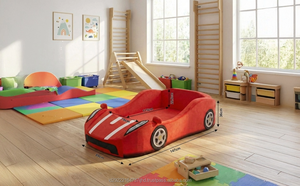 เตียงเด็กทรงรถแข่งโฟมนุ่มทันสมัย ดีไซน์ปลอดภัยสำหรับห้องเด็กเล็ก - Product Image 4