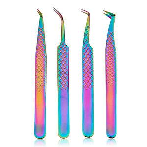 Pinzas para pestañas con punta de fibra con logotipo impreso 45 75 90 grados Nano Grip Pinzas de extensión de pestañas con etiqueta privada personalizada - Product Image 2