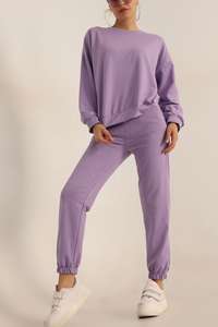 High Quality <b>Women</b> Vintage Solid Tracksuit for Jogging Casual Breathable Loose Fit Spandex/Polyester Made Wholesale - Product Image 5
