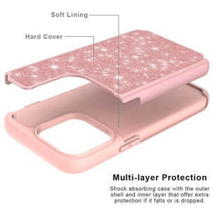 เคส iPhone 13 6.1 นิ้ว iPhone 14 6.1 นิ้ว ใช้ได้กับ iPhone 16E/17E รุ่น Bling สีดำ - Product Image 2
