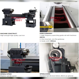 เครื่องกลึงซีเอ็นซี CK6150 ระยะหมุนสูงสุด 500 มม. สำหรับงานกลึงโลหะหนัก  แกนหมุนแบบ MT6 ความยาวชิ้นงาน 2000 มม. โครงสร้างแข็งแรงสูง - Product Image 5