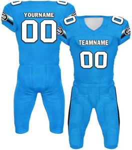 Conjunto de camisetas de fútbol americano personalizado de manga corta con 100% poliéster antibacteriano totalmente tinte sublimación impreso uniforme desgaste - Product Image 3