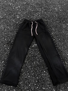 Pantalon de jogging évasé taille basse pour femme, tendance 2026, en velours à motif floral orné de strass, séchage rapide, avec cordon de serrage - Product Image 5