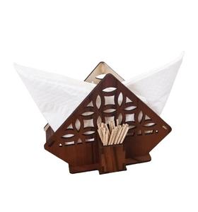 Porte-papier de soie en bois support maison cuisine Table à manger décoratif en bois papier serviette support - Product Image 1