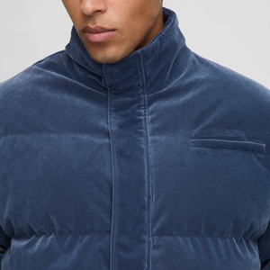 Veste matelassée imperméable pour homme de haute qualité personnalisée avec col montant, couleur unie, manteau d'hiver - Product Image 2