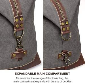 Extra Large Men Business Fashion <b>Waxed</b> Travel Bag High Quality <b>Canvas</b> Travel Duffel Bag Large Capacity Travel Gym Bag Carry - Product Image 2