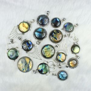 จี้อัญมณีลาบราดอไรต์ธรรมชาติหลายแบบเครื่องประดับจี้คอลเลตเครื่องประดับจี้แบบขายส่งจำนวนมากสำหรับขายปลีก - Product Image 3