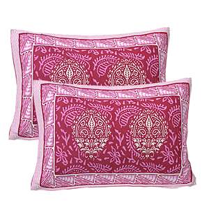 Parure de lit double avec 2 taies d'oreiller, imprimé ethnique rose, ensemble 3 pièces pour usage domestique (ADB1471) - Product Image 3
