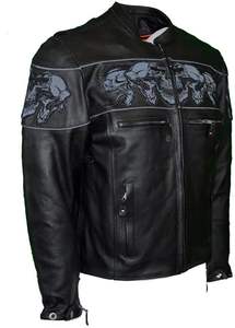 Chaqueta de Invierno Vintage de Cuero Genuino para Hombre, Corte Entallado, con Logotipo Frontal, Chaqueta de Motociclista Transpirable - Product Image 2