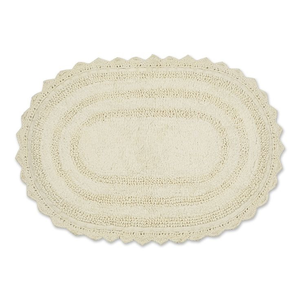 Tapis de bain de luxe écologique et de luxe tapis de laine touffeté en coton doux motif ovale touffeté à la main lavable en machine pour la maison hôtel - Product Image 1