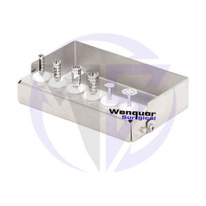 Kit de fraises à trepanation pour implants dentaires, 6 pièces, acier inoxydable, 4 fraises de 10 mm avec perforateur tissulaire, ensemble chirurgical certifié CE Classe III Wenquar - Product Image 1