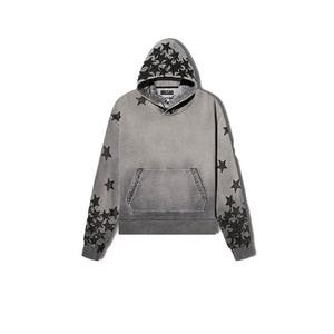 Sudadera con capucha gráfica unisex de gran tamaño 100% algodón sudadera de peso pesado ropa de calle personalizada con capucha abullonada al por mayor para hombres - Product Image 1