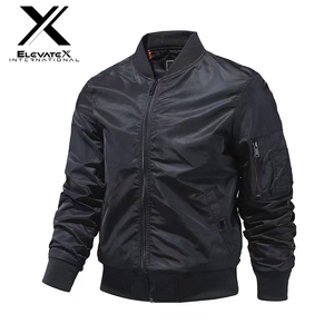 Chaqueta de bombardero de vuelo de Otoño de poliéster/algodón de piloto de alta calidad para hombre, prendas de vestir exteriores con cremallera a prueba de viento, soporte de moda de talla grande con capucha - Product Image 3
