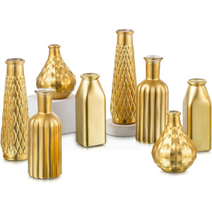 Vase à fleurs coulé en métal doré mat de luxe superbes arrangements floraux maison jardin plantation fleur décorative enduit de poudre - Product Image 6