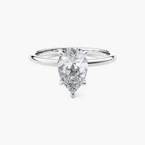 Signet 1.00CT VS1 Pear Cut Lab Grown Diamond Wedding Rings 18k Solid Gold With IGI Certified Promise Gift For <b>Girlfriends</b> - Product Image 3