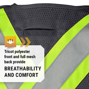Chaleco de seguridad de alta visibilidad duradero con rayas reflectantes, ajuste ajustable para uso en exteriores e industriales - Product Image 6