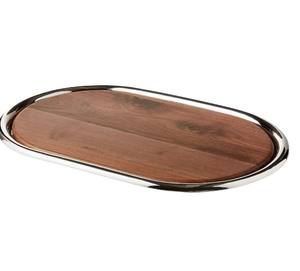 Lot de 3 plateaux de service ovales en bois faits à la main avec poignée Plateau à thé et café le plus vendu pour la maison et le restaurant Plateau de service fait main - Product Image 6