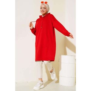 Catégorie de produits Sweat-shirt tunique à poche rouge pour femme - Product Image 1