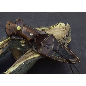 Couteau Skinner personnalisable en acier Damas avec manche en bois OEM pour bricolage chasse et dépouillement couteaux de cadeau d'anniversaire parfaits - Product Image 5