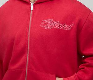 Sweat à capuche zippé lourd surdimensionné personnalisé surdimensionné 100% coton Sweat-shirt longue longueur sérigraphie Design arrière - Product Image 6