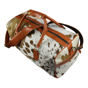 Top sac polochon en cuir de vachette voyage mode occidentale pour hommes et sacs de selle pliables sac de sport en cuir multifonctionnel - Product Image 6