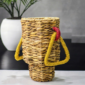 Handmade Blue Woven Gift <b>Basket</b> with Colorful Wooden Beads Customizable Ramadan Eid <b>Hampers</b> Wholesale in Vietnam - Product Image 3