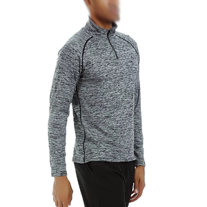 เสื้อยืดรัดรูปสำหรับผู้ชายเสื้อยืดแขนยาวผ้าโพลีเอสเตอร์/ ผ้าฝ้ายแห้งเร็วเป็นมิตรกับสิ่งแวดล้อม - Product Image 4