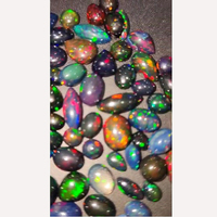 112 pièces d'opale noire éthiopienne naturelle, taille ovale, cabochon en forme de poire, 7mm-17mm, 132 carats, pierres précieuses de qualité Iroc Sales