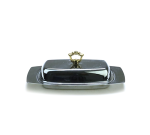 Recipiente para platos de mantequilla Accesorio de cocina tradicional Plato de queso de acero inoxidable con tapa mejores precios - Product Image 3