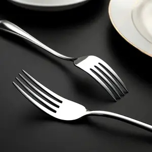 Custom Korean Stainless Steel Fruit Forks Restaurant Kitchen Dessert Salad Cake Set Short Silver Fork