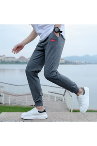 Pantalon long décontracté pour homme tendance automne, pantalon ample en laine peignée, yoga, plage, respirant, doublure en polaire écologique - Product Image 6