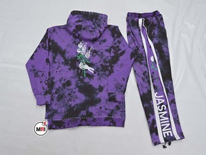 Ensemble de survêtements essentiels surdimensionnés en polaire de haute qualité Ensemble de survêtements unisexes brodés Tie Dye avec logo avant et arrière - Product Image 5