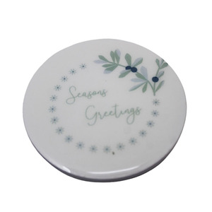 แผ่นและแผ่นรองจานเคลือบสติกเกอร์ทักทายสำหรับตกแต่งโต๊ะในครัวแผ่นรองแก้วทรงกลมแผ่นไม้ MDF - Product Image 2