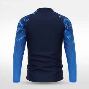 T-shirt de sport à manches longues pour homme, imprimé, léger, avec fermeture éclair sur le devant, respirant, extensible, tissu performant - Product Image 6