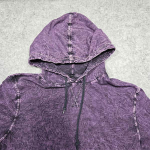 Sudadera con Capucha Morada Lavada al Ácido, Estilo Relajado, Desgastada, Estilo Urbano, con Lavado Mineral - Product Image 5