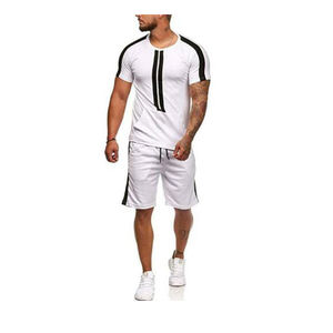 เสื้อยืดผู้ชายผ้าฝ้าย100% 2ชิ้นเสื้อทีเชิ๊ตสั้นชุดแฝดดีไซน์ใหม่ชุดโอเวอร์ไซส์พิมพ์ลายโอเวอร์ไซส์ - Product Image 1