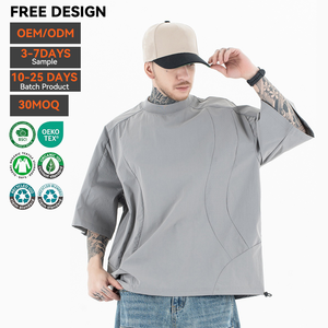 Camiseta Oversize de Alta Calidad para Hombre, Unisex, de Algodón, Estilo Urbano, Venta al por Mayor, con Estampado Puff Personalizado, de Gran Gramaje - Product Image 2