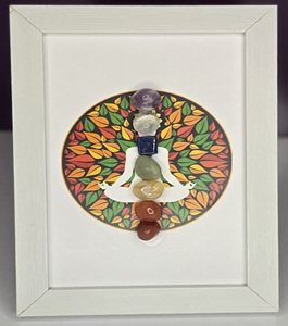 กรอบรูปหินธรรมชาติคริสตัลทัมเบิลหินอาเกตเจ็ดจักระสำหรับพีระมิดวันวาเลนไทน์ - Product Image 4