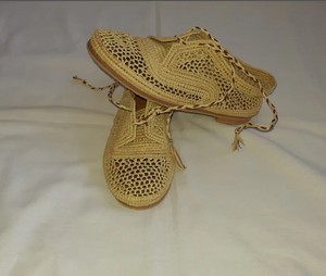 Raffia <b>Shoes</b> Women Moroccan Raffia <b>Shoes</b> Handmade Oxfords Boho Chic <b>Shoes</b> Lace up Rafia Flats - Product Image 2