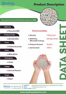 Granulés ABS recyclés, couleur blanc laiteux, acrylonitrile butadiène styrène, plastique pour le moulage par injection - Product Image 5