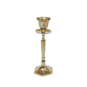 <b>Brass</b> <b>Candlestick</b> Tealight Holders Gold Taper Candle Holders Set of 3 Metal Table Decorative Candle Stand for Wedding - Product Image 1