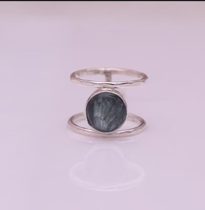 Seraphinite แหวนสําหรับสาว 925 เครื่องประดับเงินสเตอร์ลิง Seraphinite Cabochons แหวนหมั้นแหวนขายส่งเครื่องประดับ - Product Image 5