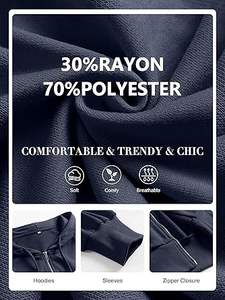 เสื้อสเวตเตอร์มีฮู้ดแขนยาวสำหรับผู้หญิงใส่สบายปกติเสื้อแจ็กเก็ตผ้าเรยอนซับในโลโก้ด้านหน้าสำหรับฤดูใบไม้ร่วง/ฤดูหนาว/ฤดูใบไม้ผลิ - Product Image 5