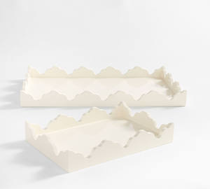 Produit tendance haut de gamme plateau de service en laque festonnée plateaux de service de couleur personnalisée pour la décoration de l'hôtel et de la maison de restaurant - Product Image 6