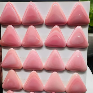 Cuentas de Concha de Mar Triangulares Lisas de Color Rosa y Blanco para Hacer Pulseras y Collares - Product Image 2
