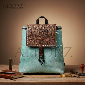 Nouveau sac à dos élégant en cuir véritable fait main à imprimé animal, en cuir de fourrure de cheval, style bohème, en cuir véritable, portable - Product Image 3