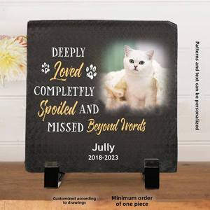 Piedra Conmemorativa Personalizada para Mascotas, Placa de Pizarra en Forma de Corazón con Foto, Nombre y Fecha Grabados, Marcador de Tumba para Perros y Gatos, Regalo de Condolencias por la Pérdida - Product Image 2
