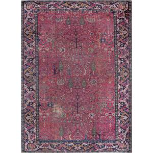 Tapis en laine noué à la main Aalam, motif floral abstrait rose et violet, pour la maison, tapis en jute rectangulaire 9x12 pour salon, couloir, Pae-6052 - Product Image 1